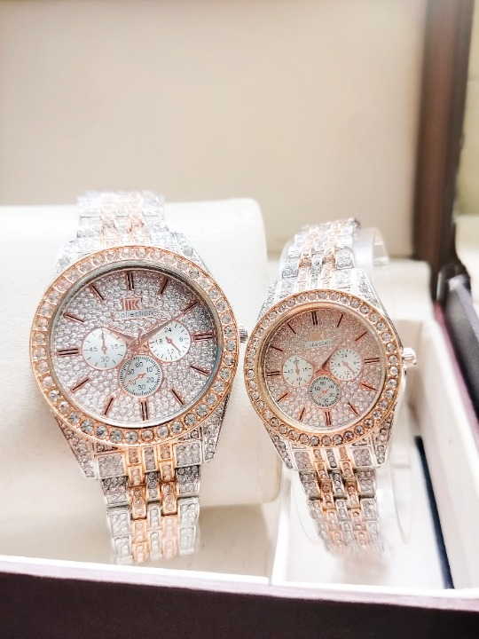 Iik Couple Diamonds Stone Watch