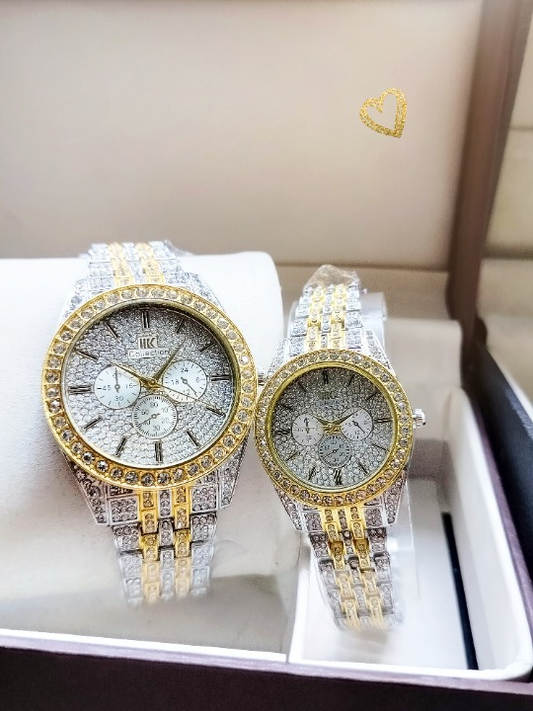 Iik Couple Diamonds Stone Watch